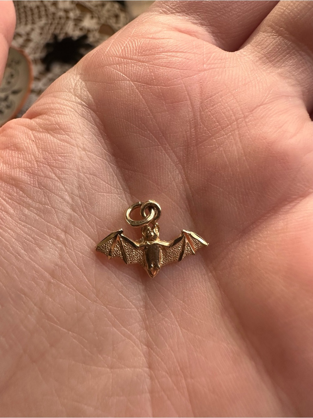 14k cute lil Halloween bat charm pendant